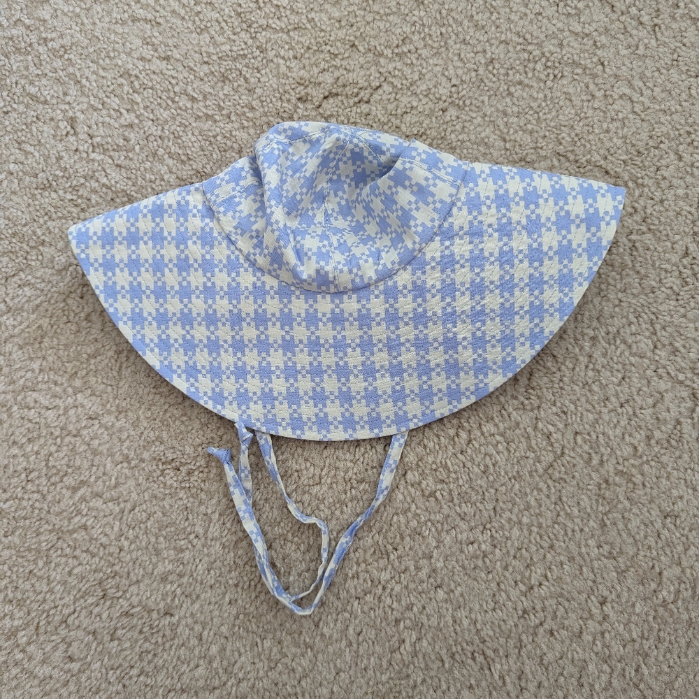 BAGGU Soft Sun Hat - Blue Pixel Gingham